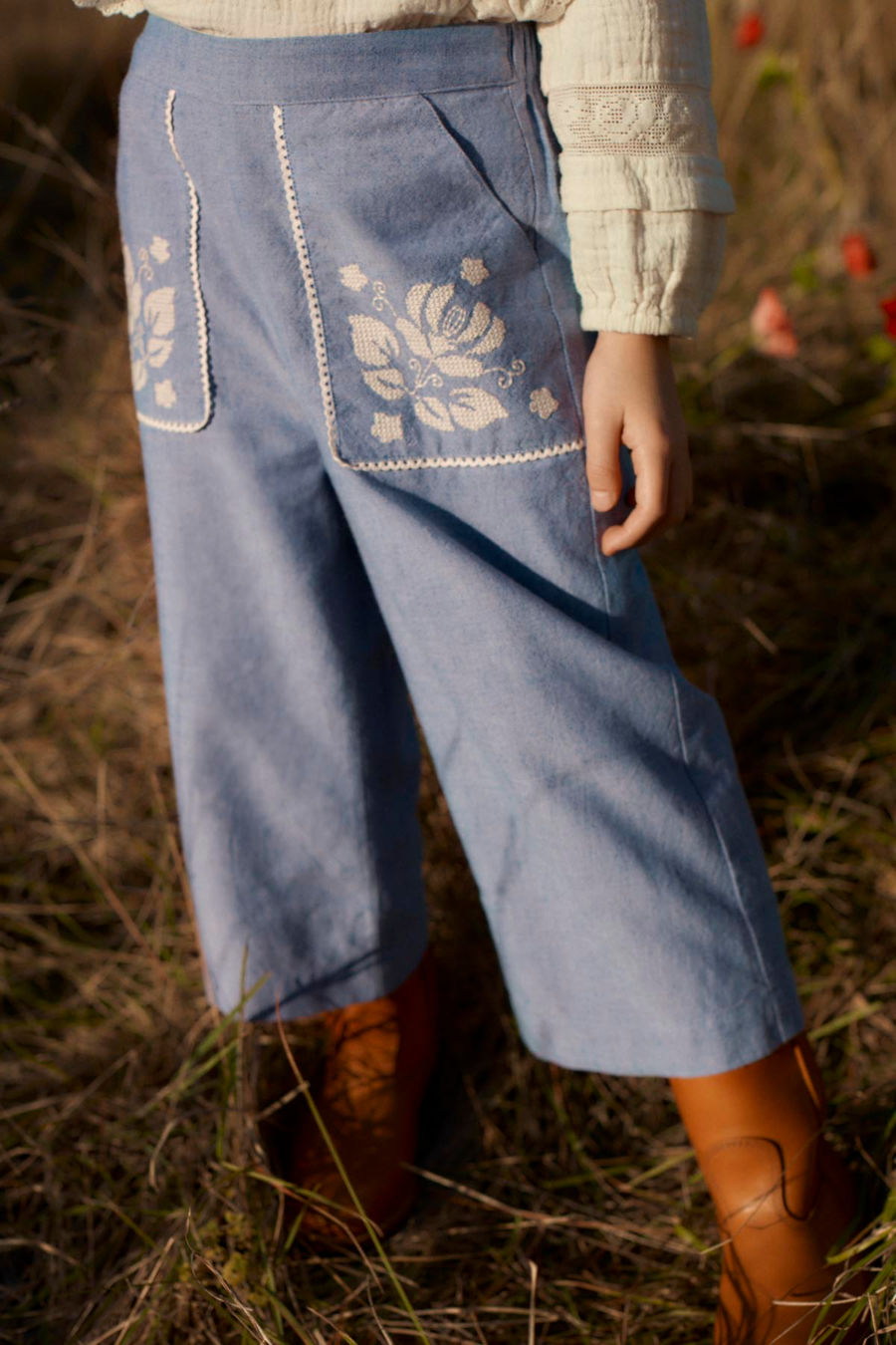 LOUISE MISHA PANTS FLOFI LIGHT BLUE 루이스미샤 26AW