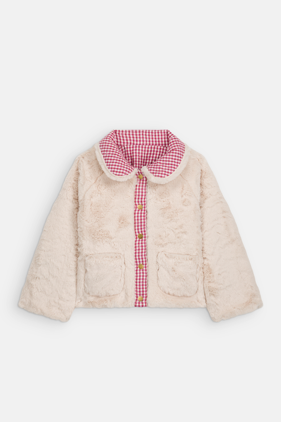 LOUISE MISHA REVERSIBLE COAT JASMINA RASPBERRY CHECKS 루이스미샤 26AW