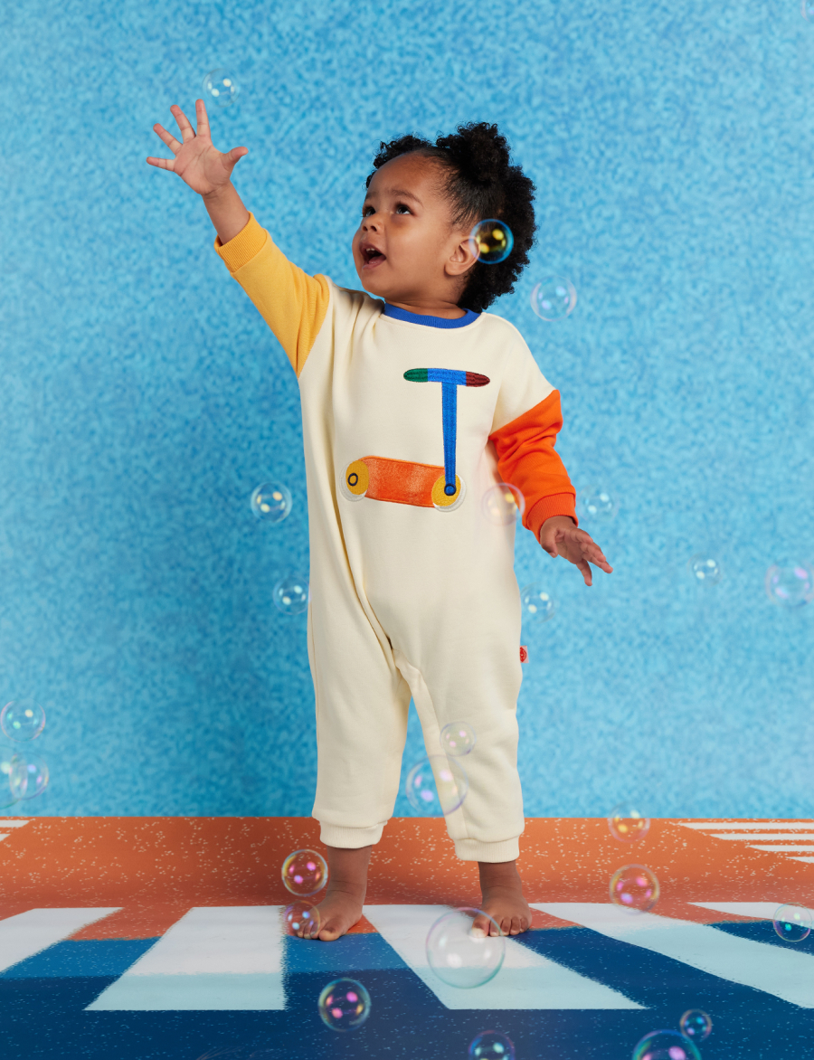 HALCYON NIGHTS Fleece Appliqué Jumpsuit White 헬시온나이츠 26FW
