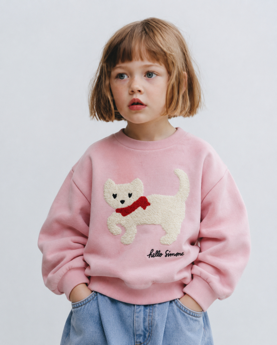 HELLO SIMONE MIGNON Sweety Sweatshirt Rose 헬로시모네 26AW