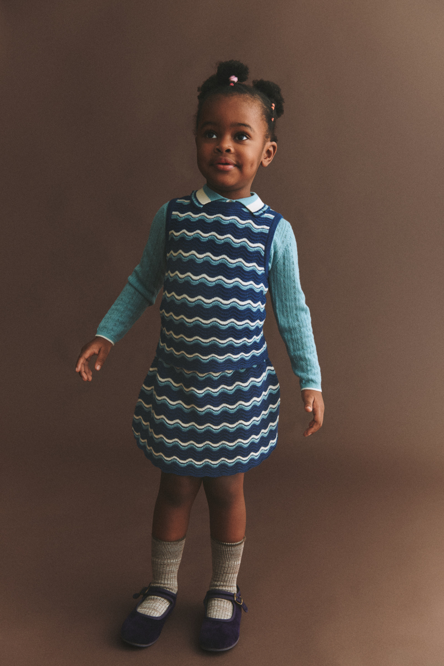 FUB KIDS Harlekin Skirt deep indigo 펍키즈 26AW
