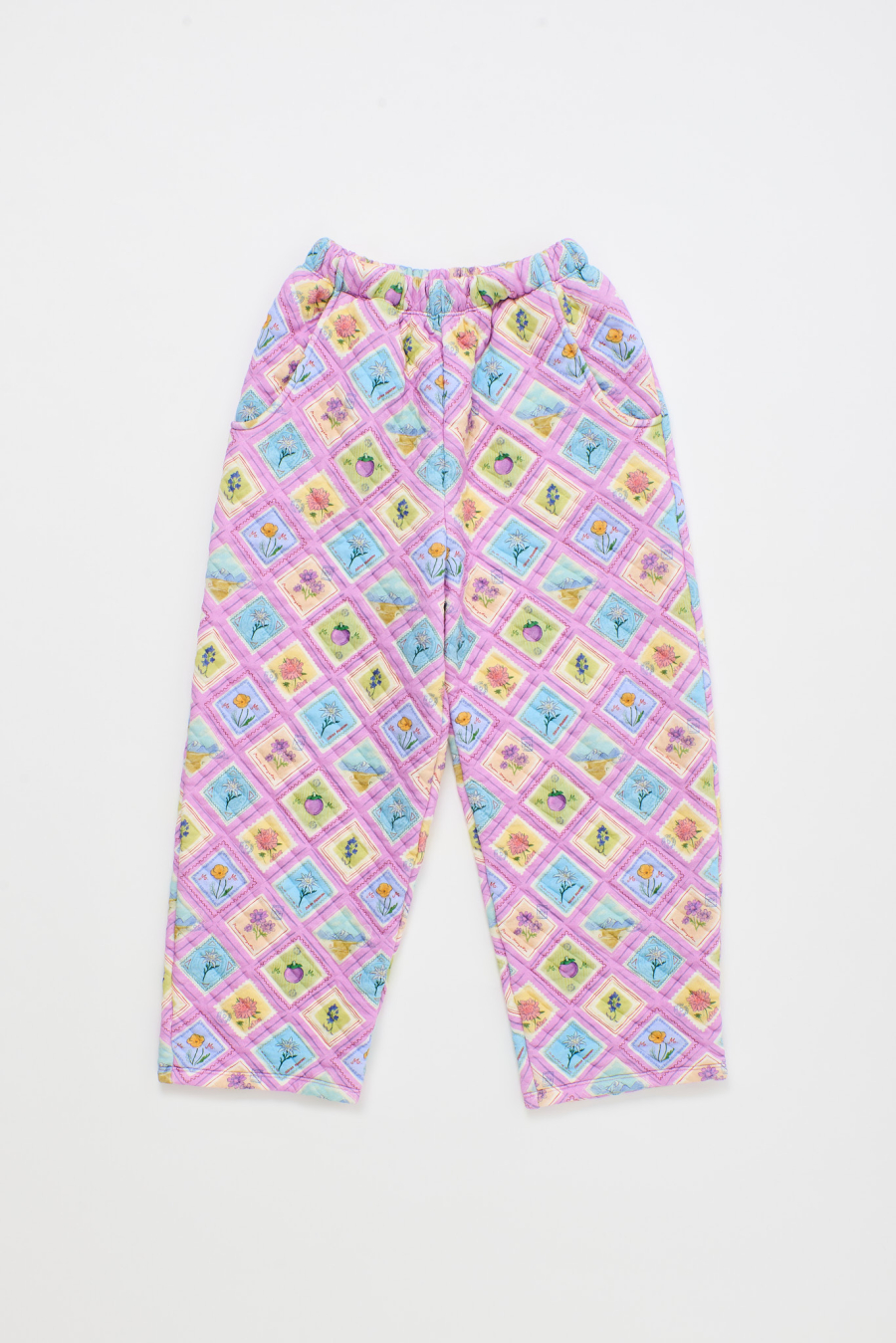 MAISON MANGOSTAN POSTCARD QUILTED PANTS LILAC 메종망고스탄 26AW