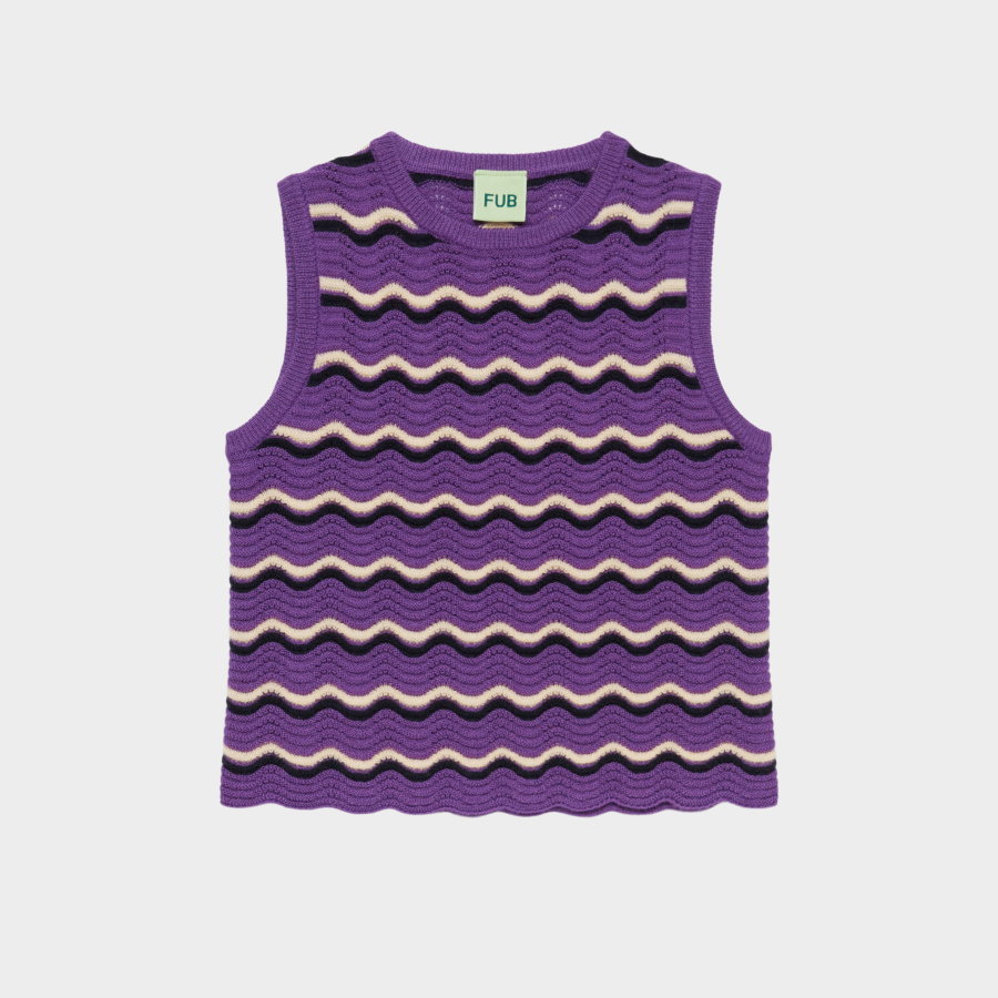 FUB KIDS Pointelle Vest violet 펍키즈 26AW