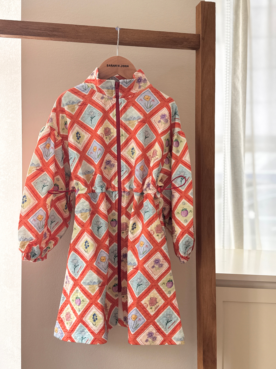 MAISON MANGOSTAN POSTCARD QUILTED DRESS RED 메종망고스탄 26AW