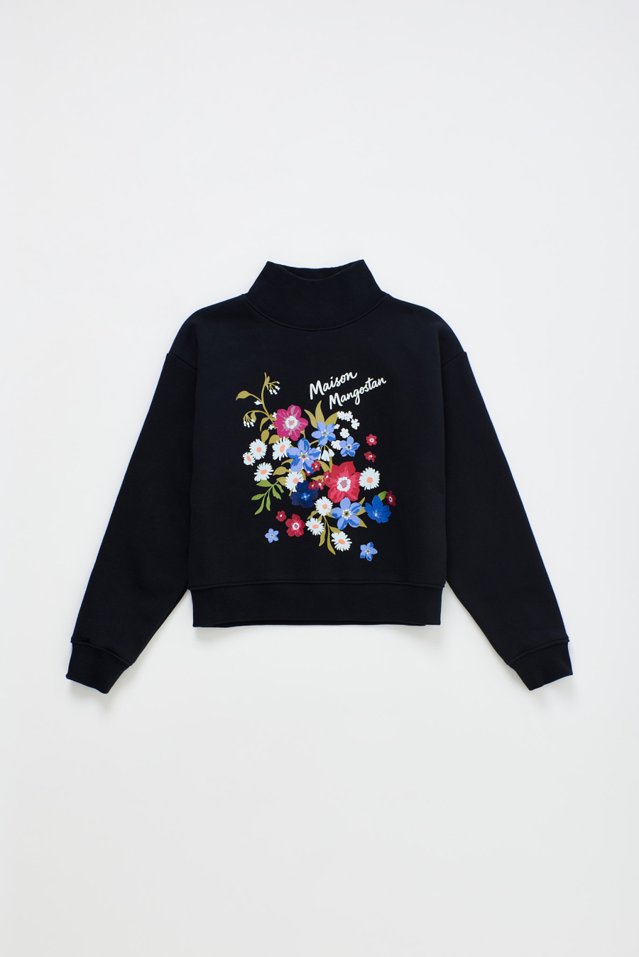 MAISON MANGOSTAN FLORECITAS SWEATSHIRT BLACK 메종망고스탄 26AW