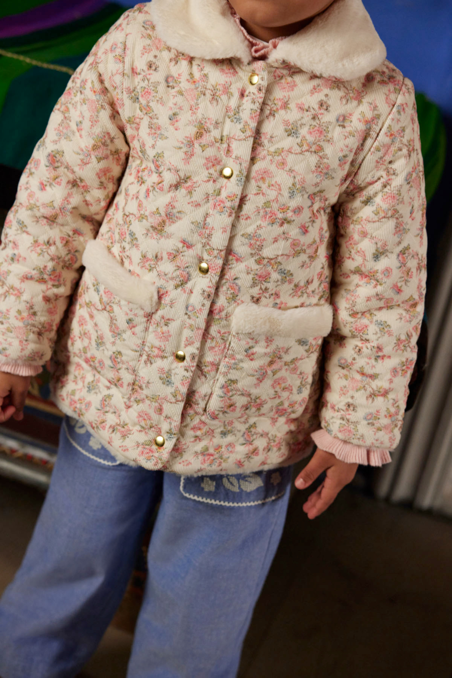 LOUISE MISHA REVERSIBLE COAT DALILA CREAM CARNATION VALE 루이스미샤 26AW