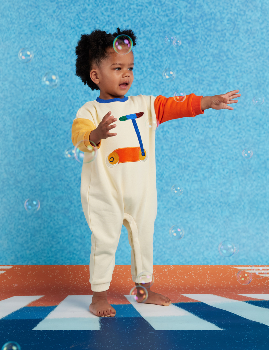 HALCYON NIGHTS Fleece Appliqué Jumpsuit White 헬시온나이츠 26FW