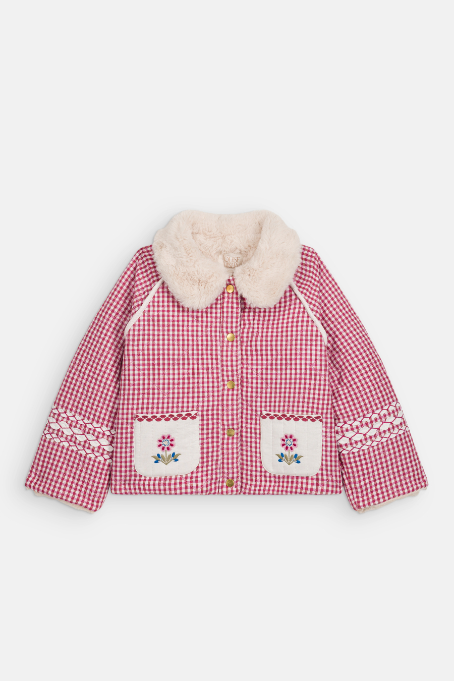 LOUISE MISHA REVERSIBLE COAT JASMINA RASPBERRY CHECKS 루이스미샤 26AW