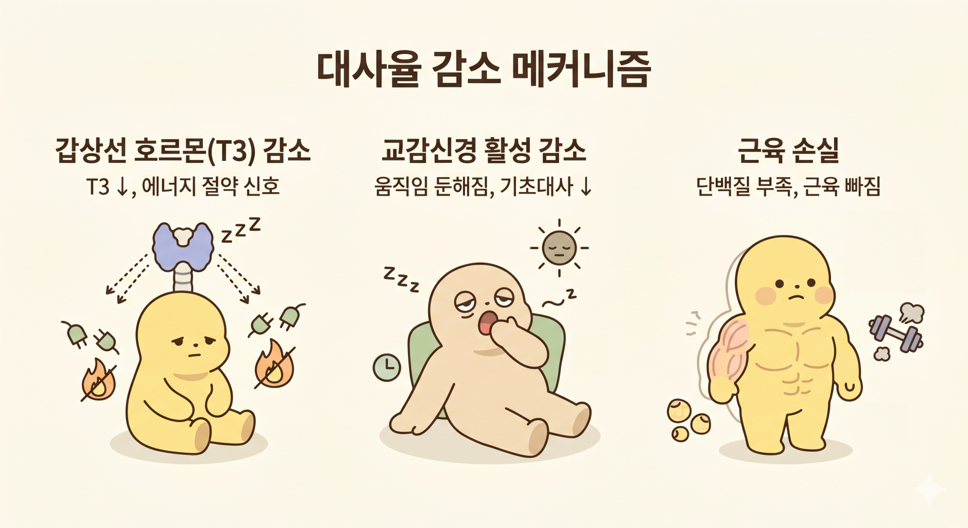 대사율이 떨어지는 메커니즘 @nano banana.png