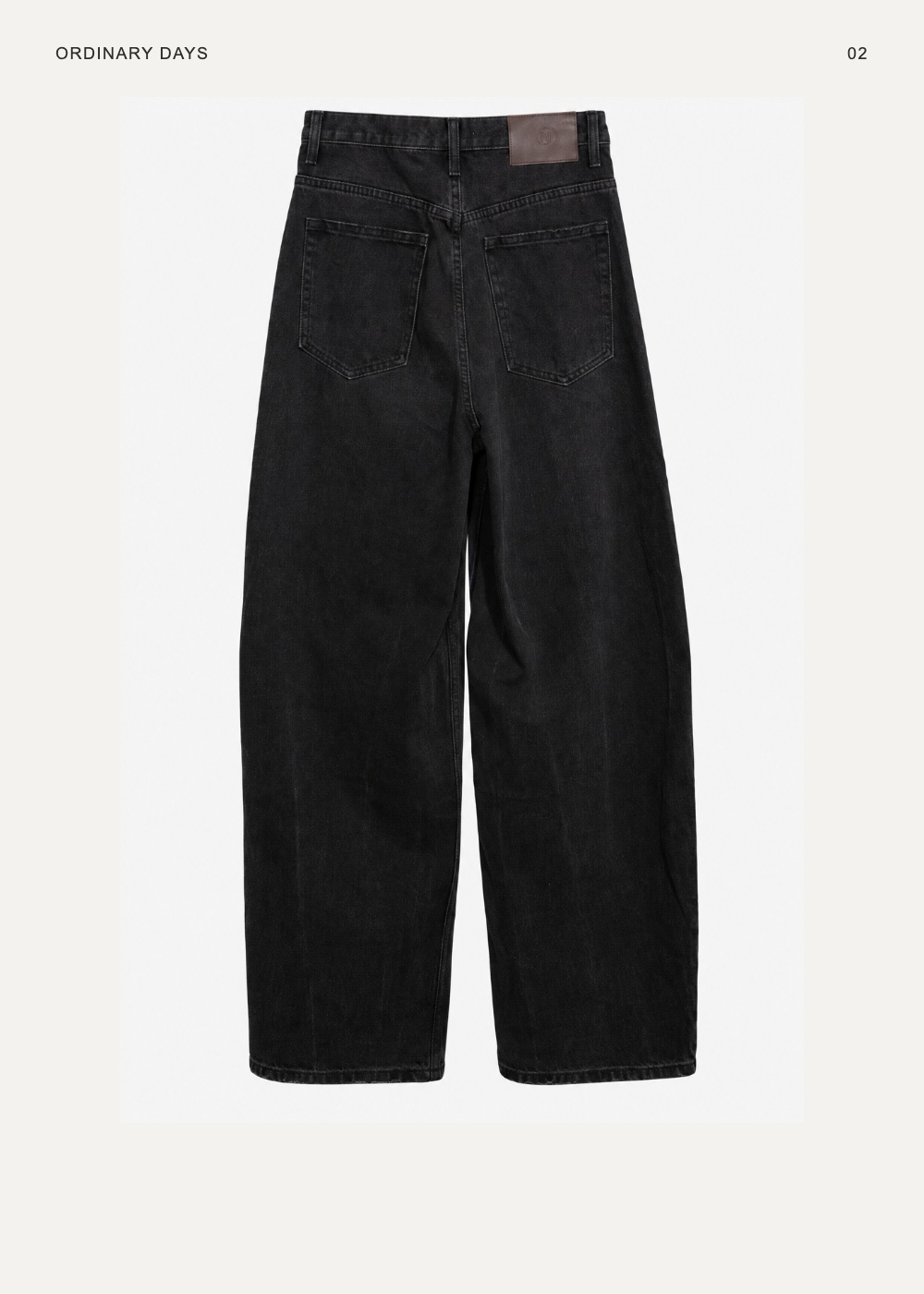 언밸런스 웨이스트 와이드 데님 제품 사진 2