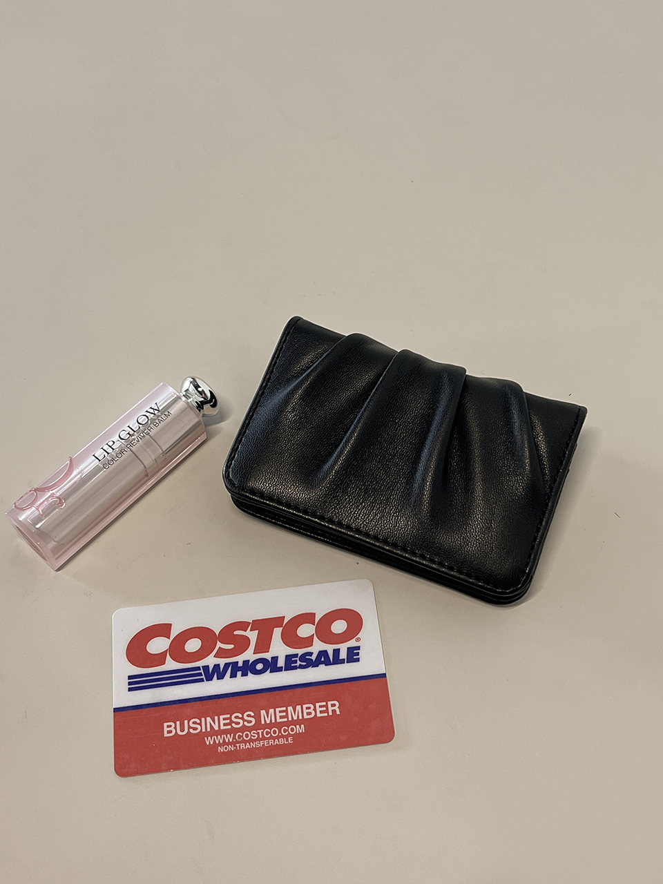Shirring Leather Card Case