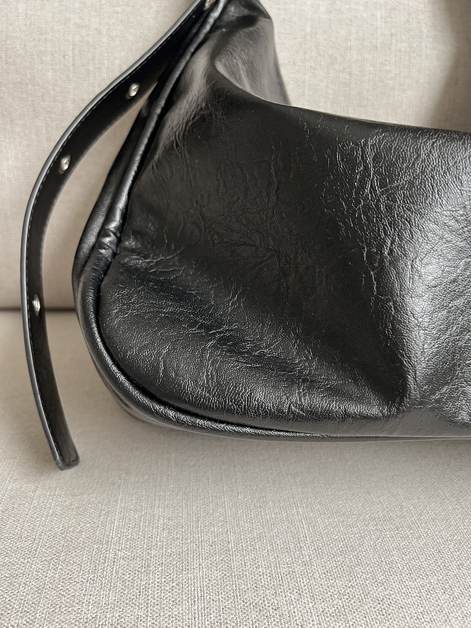 Leather Square Cross Hobo Bag