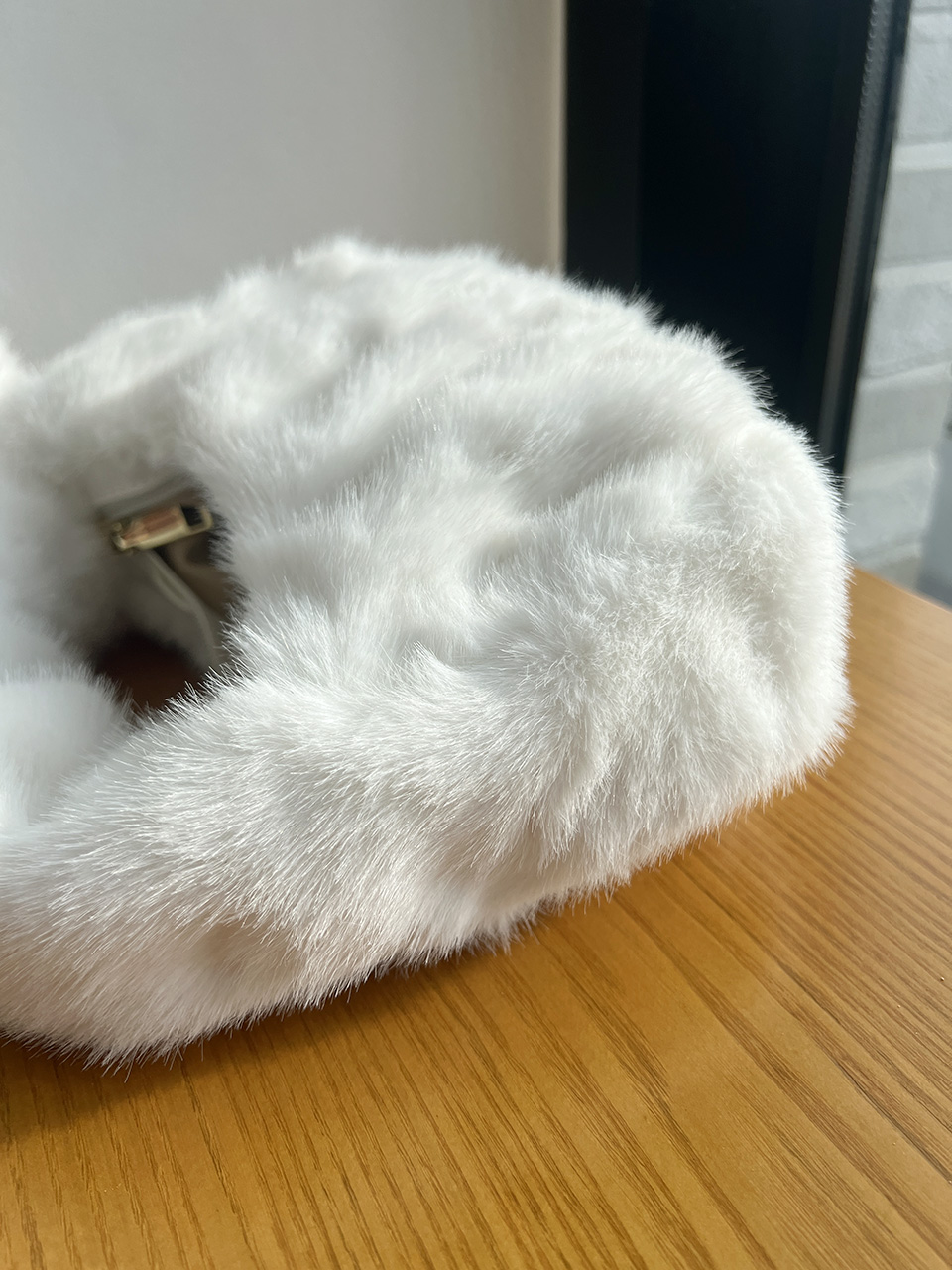 Suwanee Ribbon Fur Shirring Mini Tote Bag