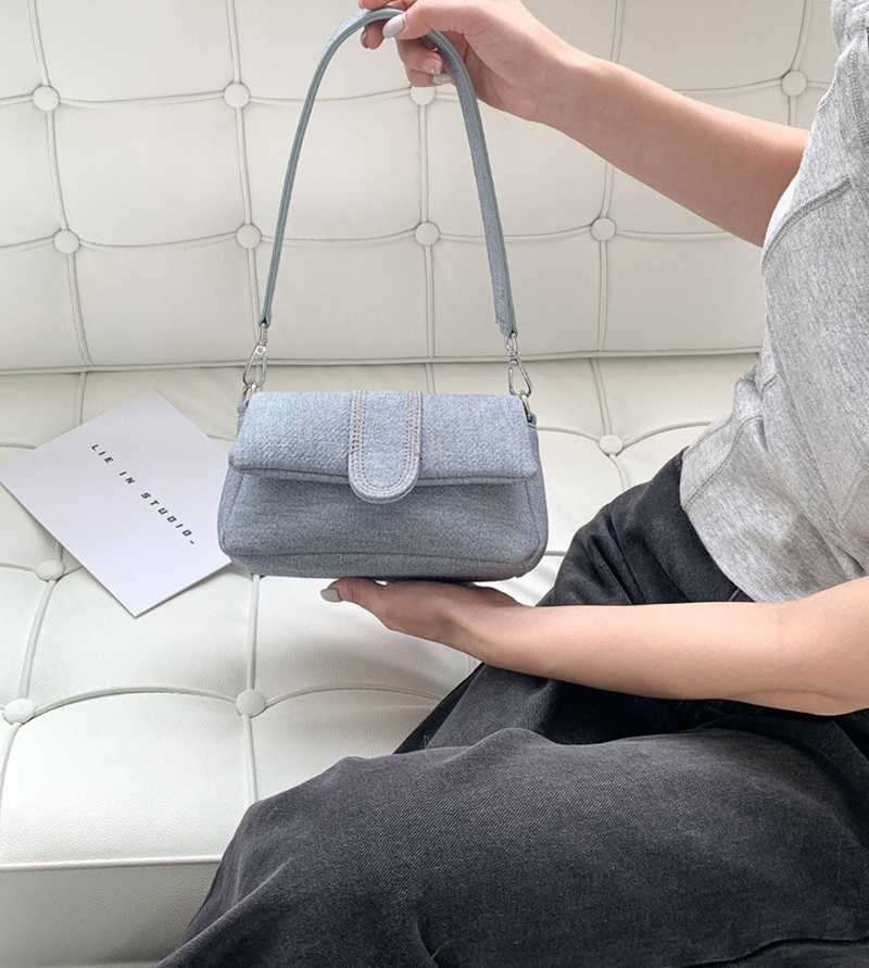 Denim Leather Mini Tote Bag (3 colors)