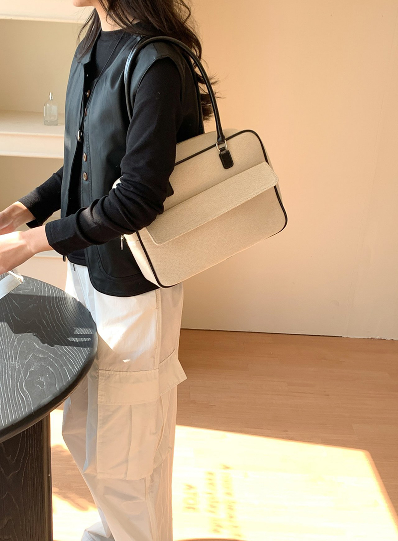 Jacquard leather tote bag/shoulder bag