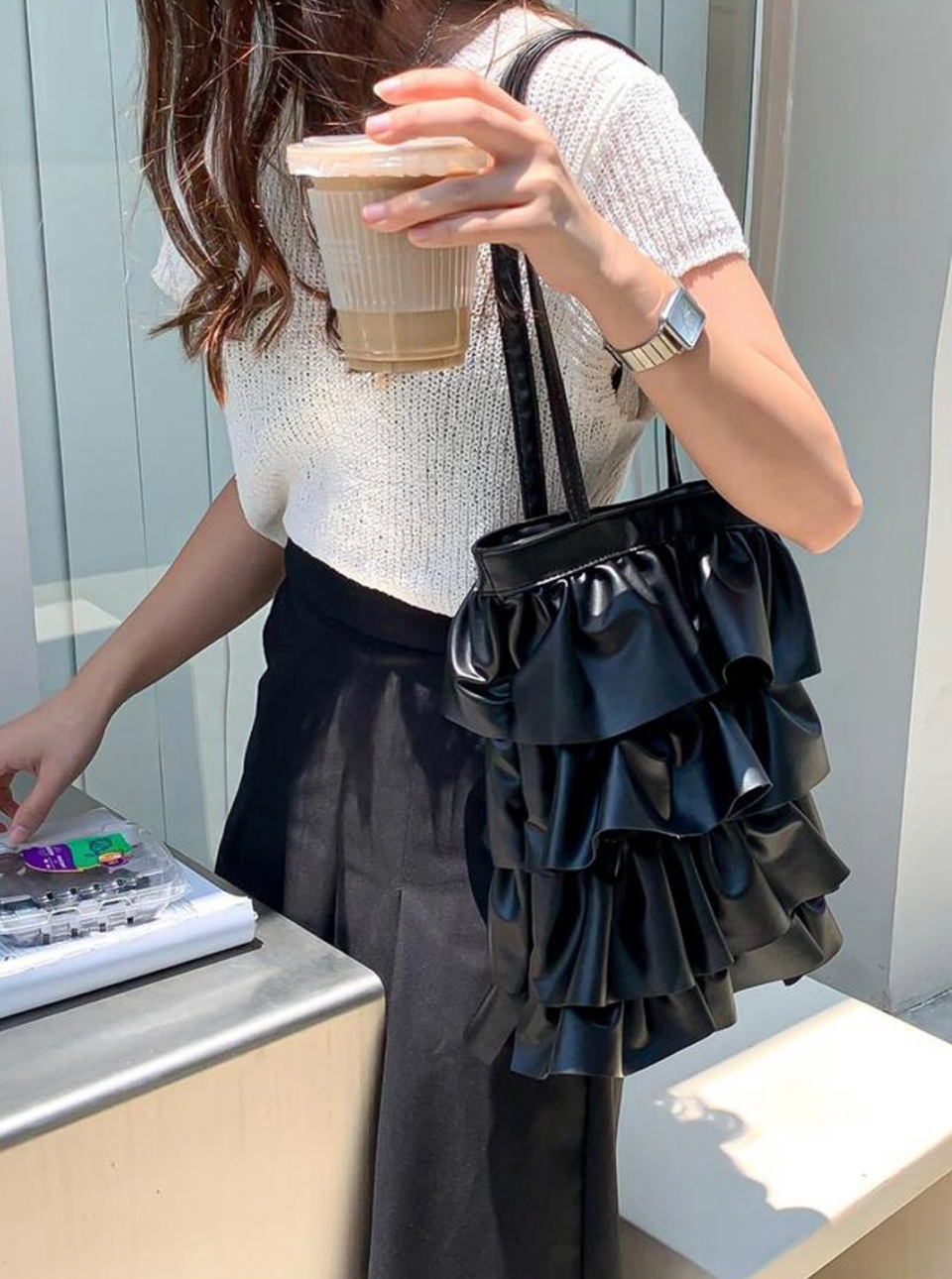 Sharif Frill Frits Shoulder Bag