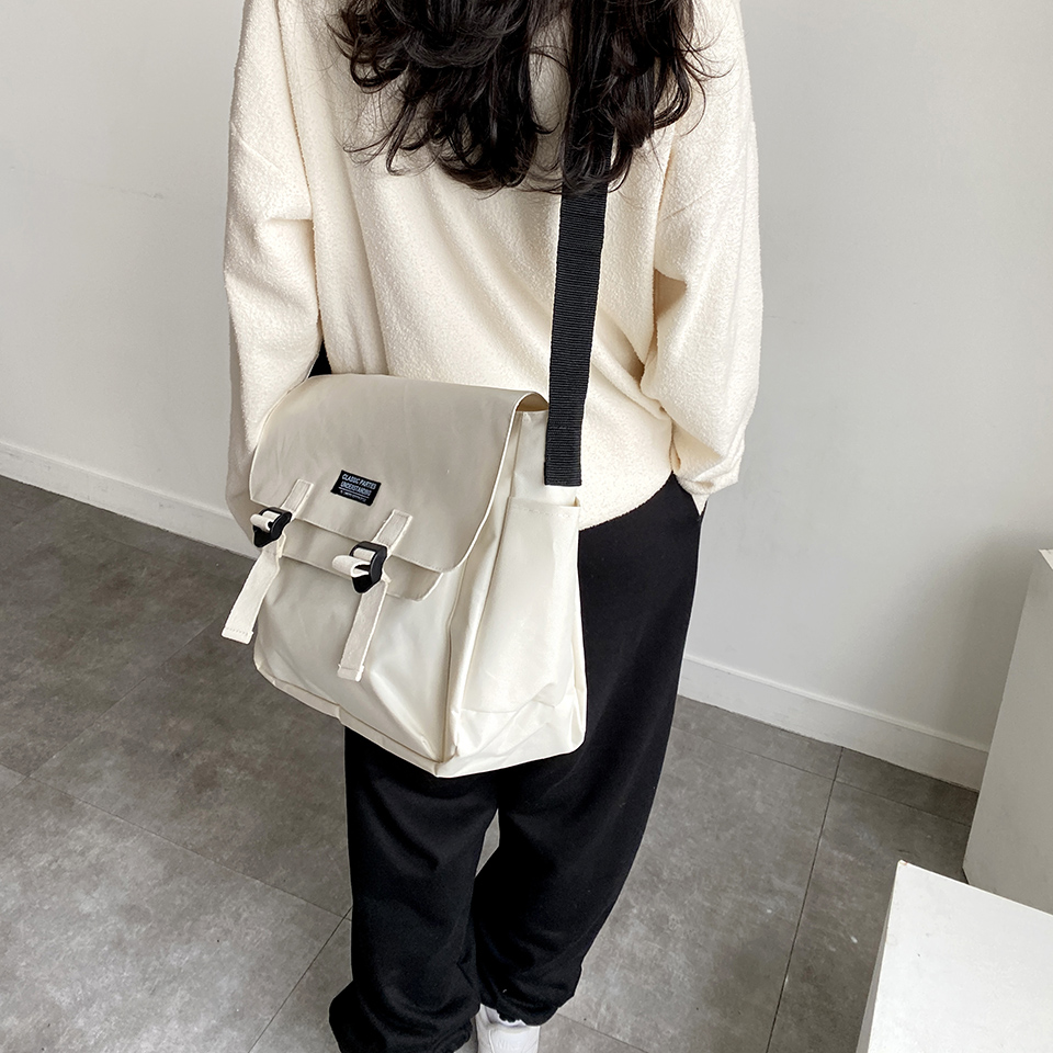 Canvas Classic Zipper Big Cross Messenger Eco Bag (2 colors)