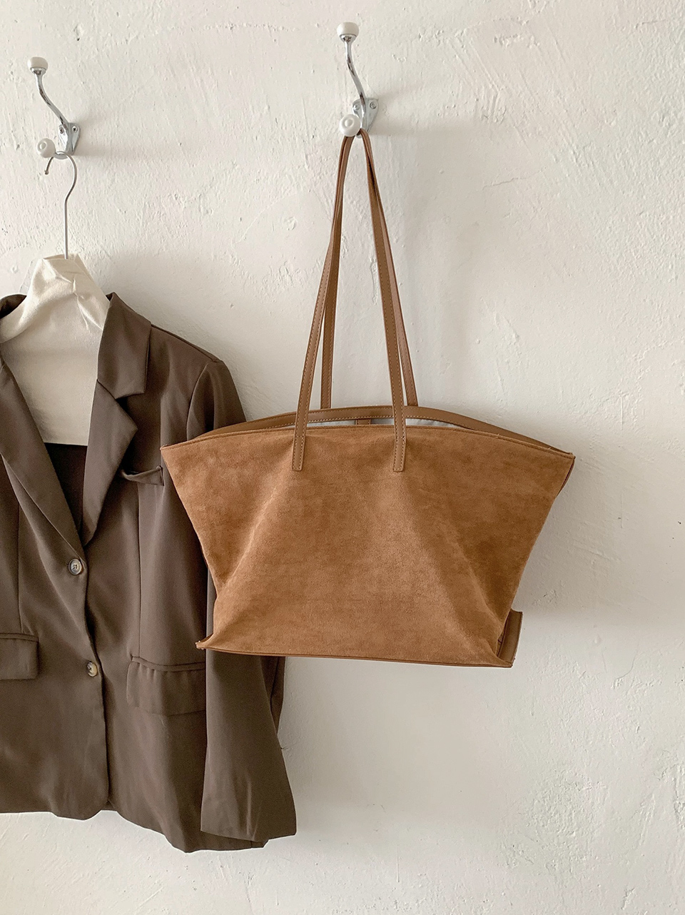 Suede Classic Leather Big Tote Bag/Shoulder Bag