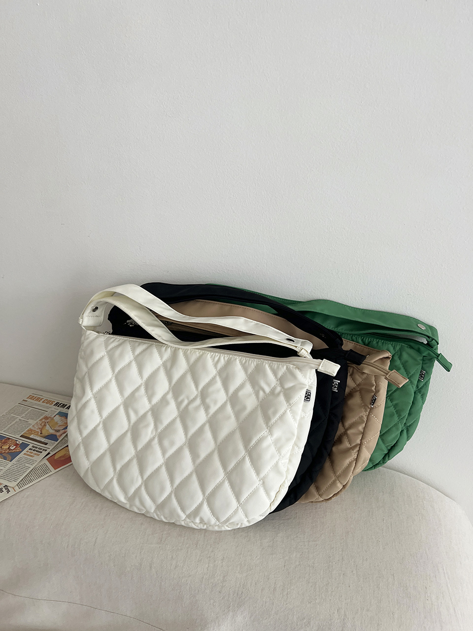 Quilted Down Shoulder Bag (4 colors)