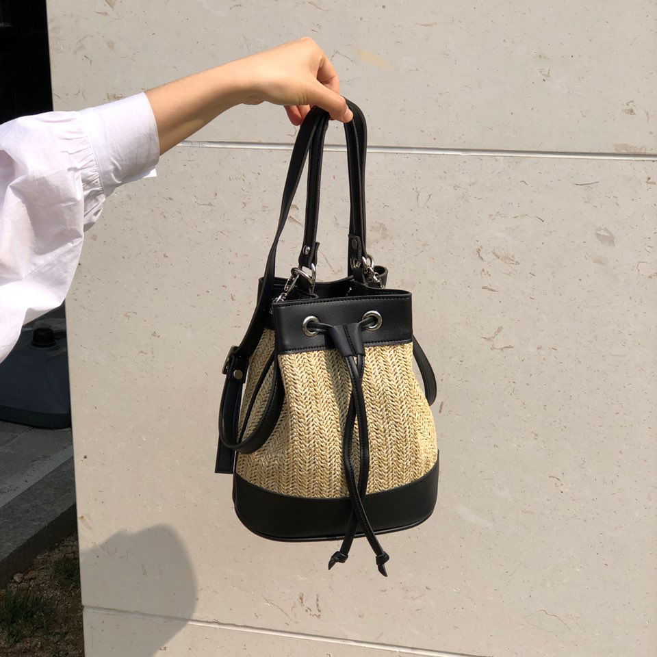 Rattan Mini Bucket Bag / Cross Bucket Bag (3 colors)