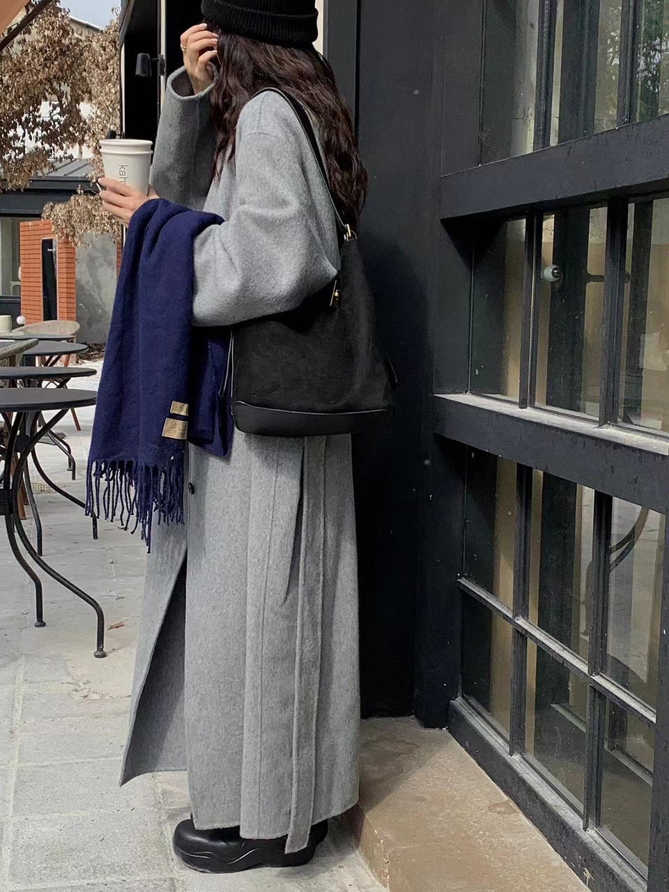 Suede Buckle Big Tote Bag/Shoulder Bag