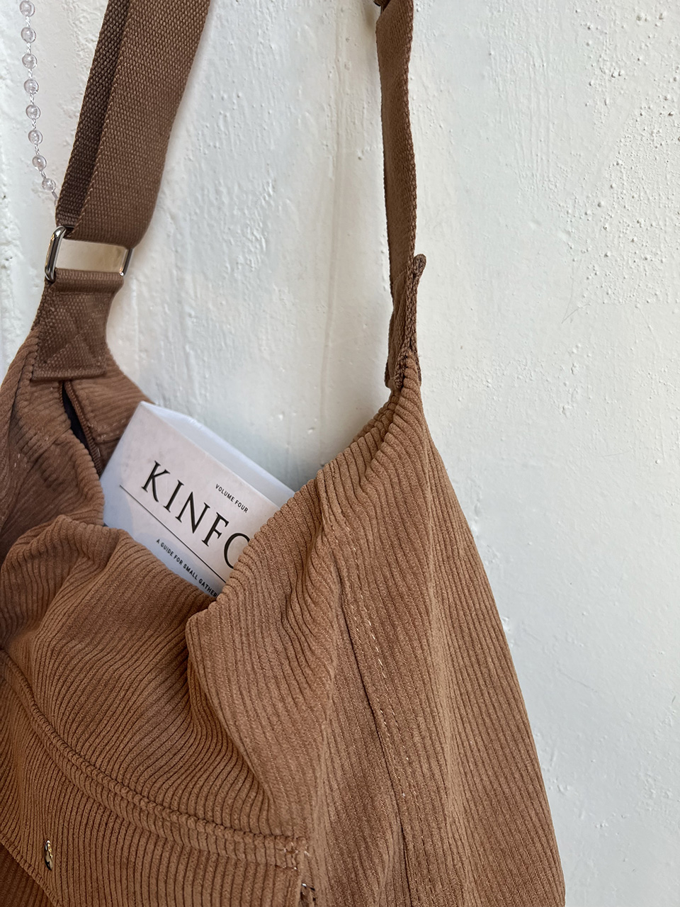 Corduroy Pocket Big Cross Eco Bag (6 colors)