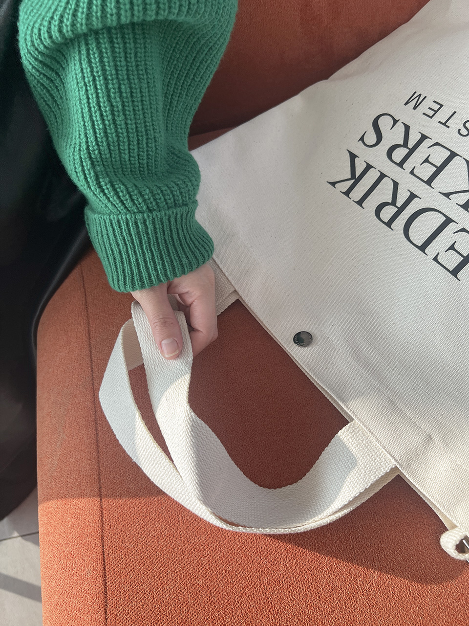 Lettering Big Cross Canvas Bag