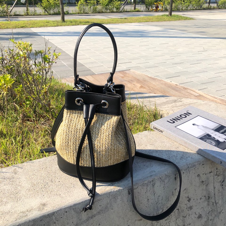 Rattan Mini Bucket Bag / Cross Bucket Bag (3 colors)