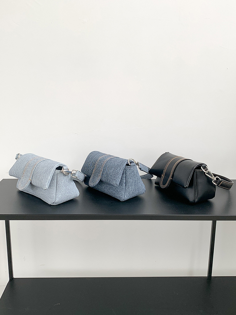 Denim Leather Mini Tote Bag (3 colors)