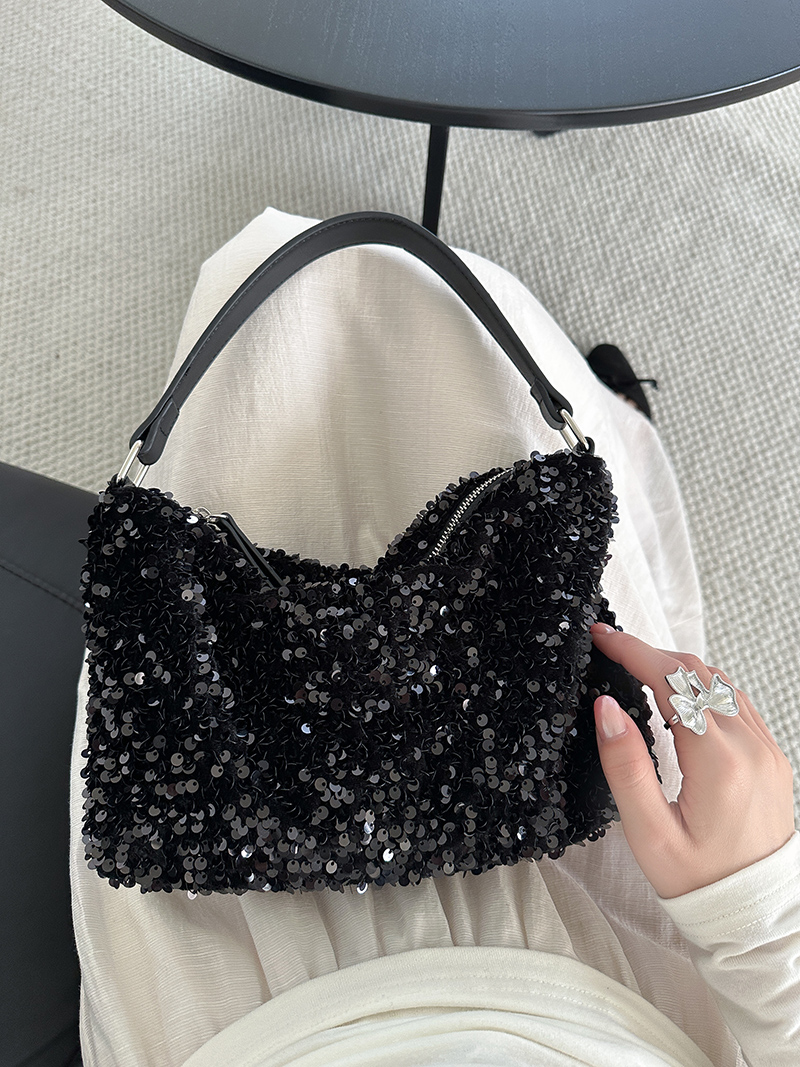 Sequin Zipper Mini Shoulder Bag (3 colors)