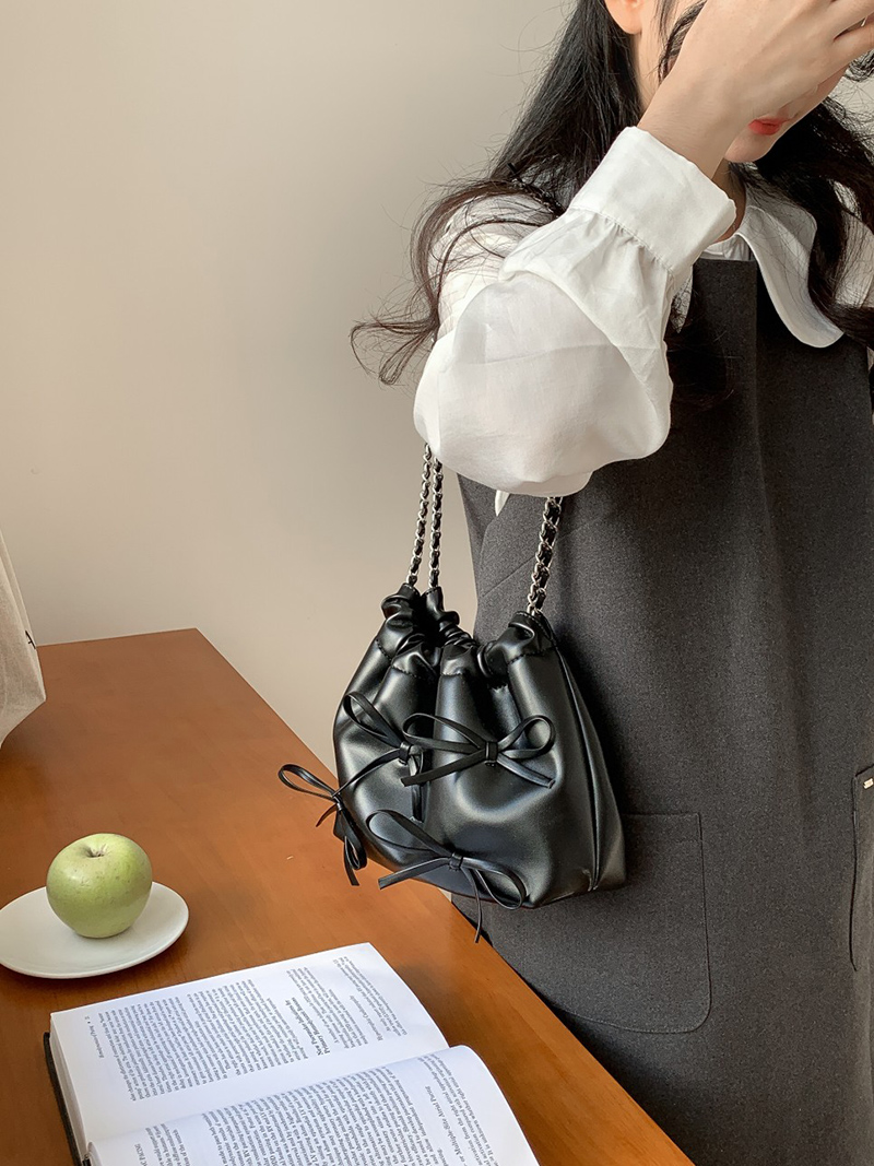 Ribbon Ballet Core Shirring Chain Shoulder Bag (6 colors)