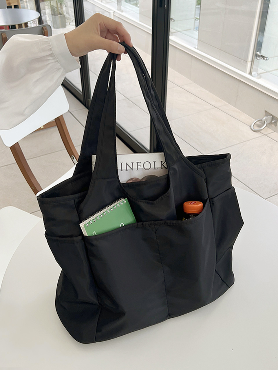 [Waterproof] Zipper Big Shoulder Bag