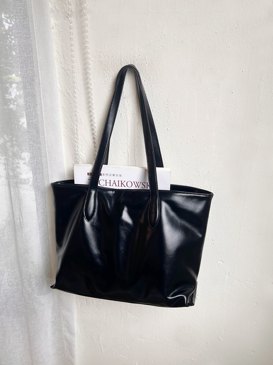Glossy Square Big Shopper Bag (2 colors)