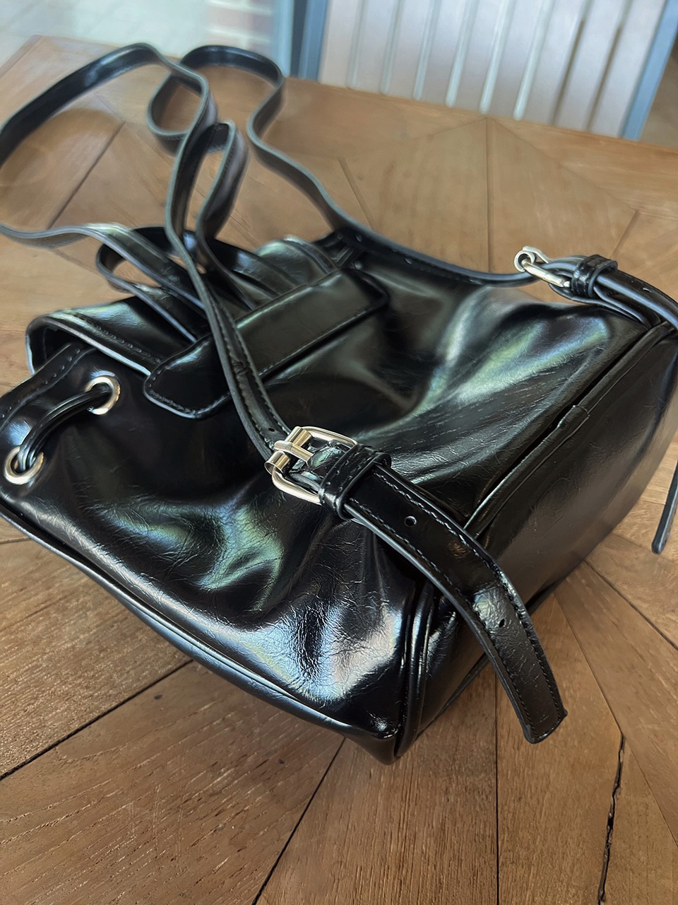 Wrinkle Buckle Bucket Mini Backpack (5 colors)