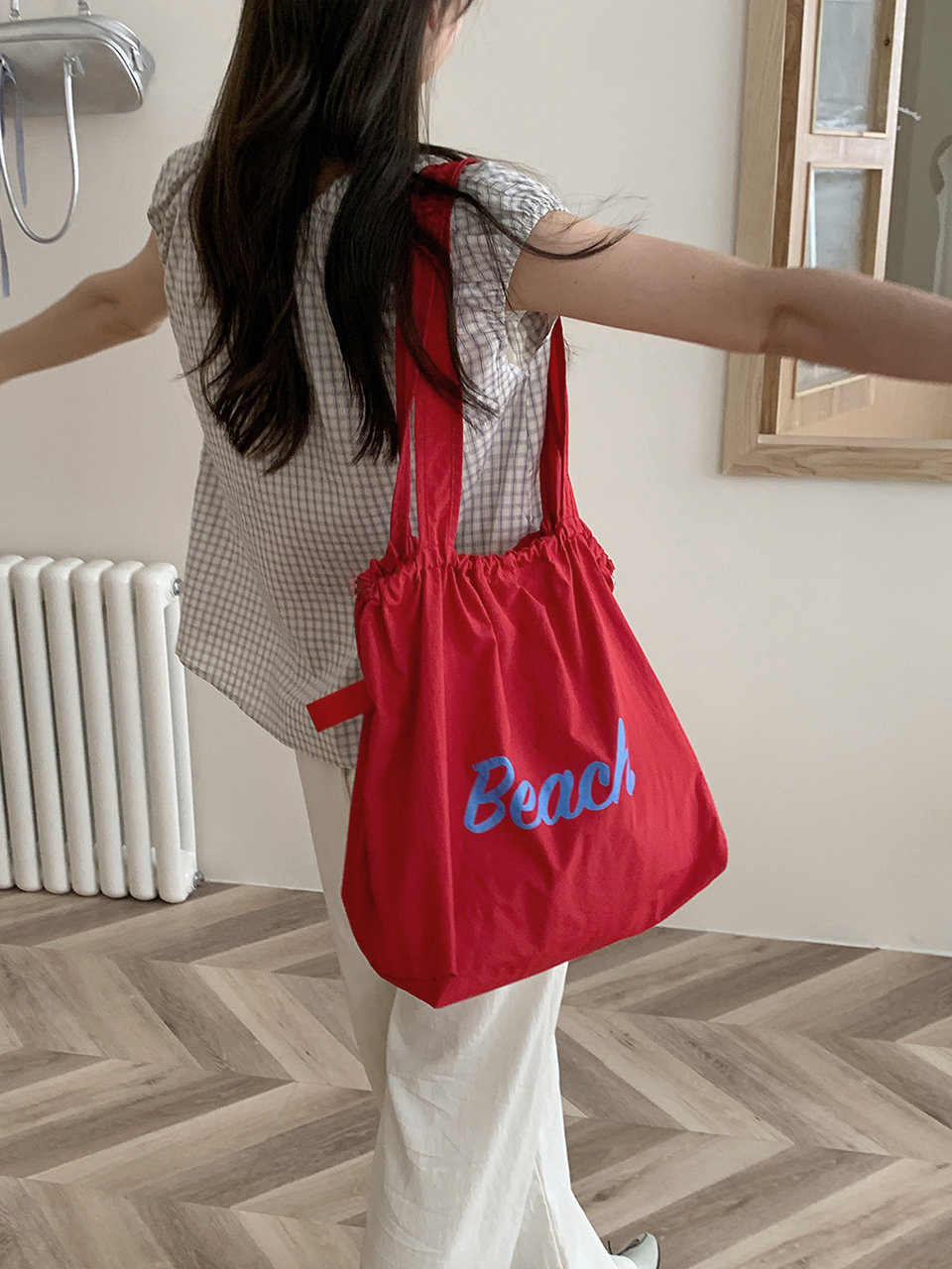[Nylon] Lettering String Eco Bag (5 colors)