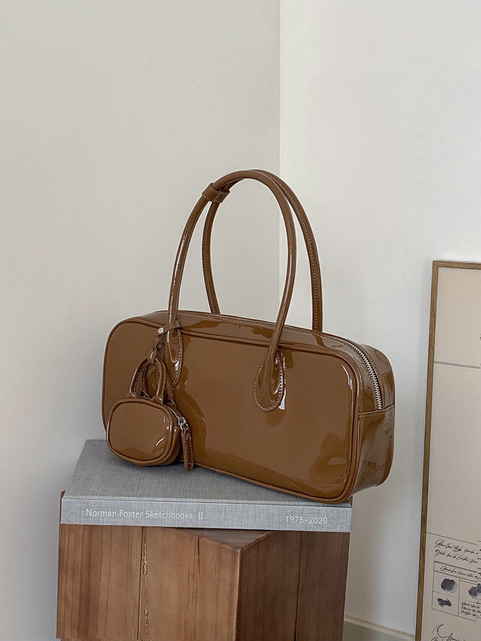 Leather Square Tote Bag/Shoulder Bag