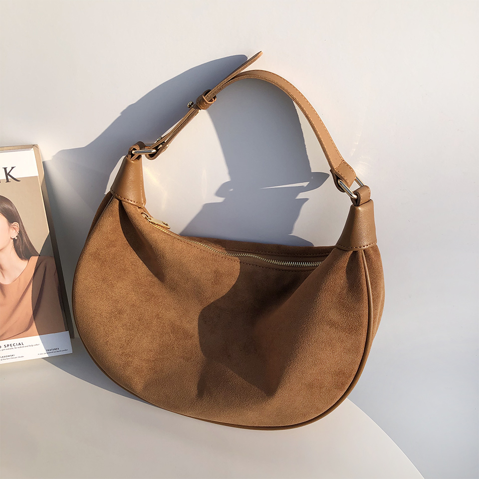 Suede shoulder bag