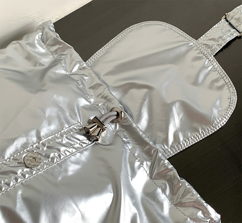 Metal buckle side zip-up nylon backpack (2 colors)
