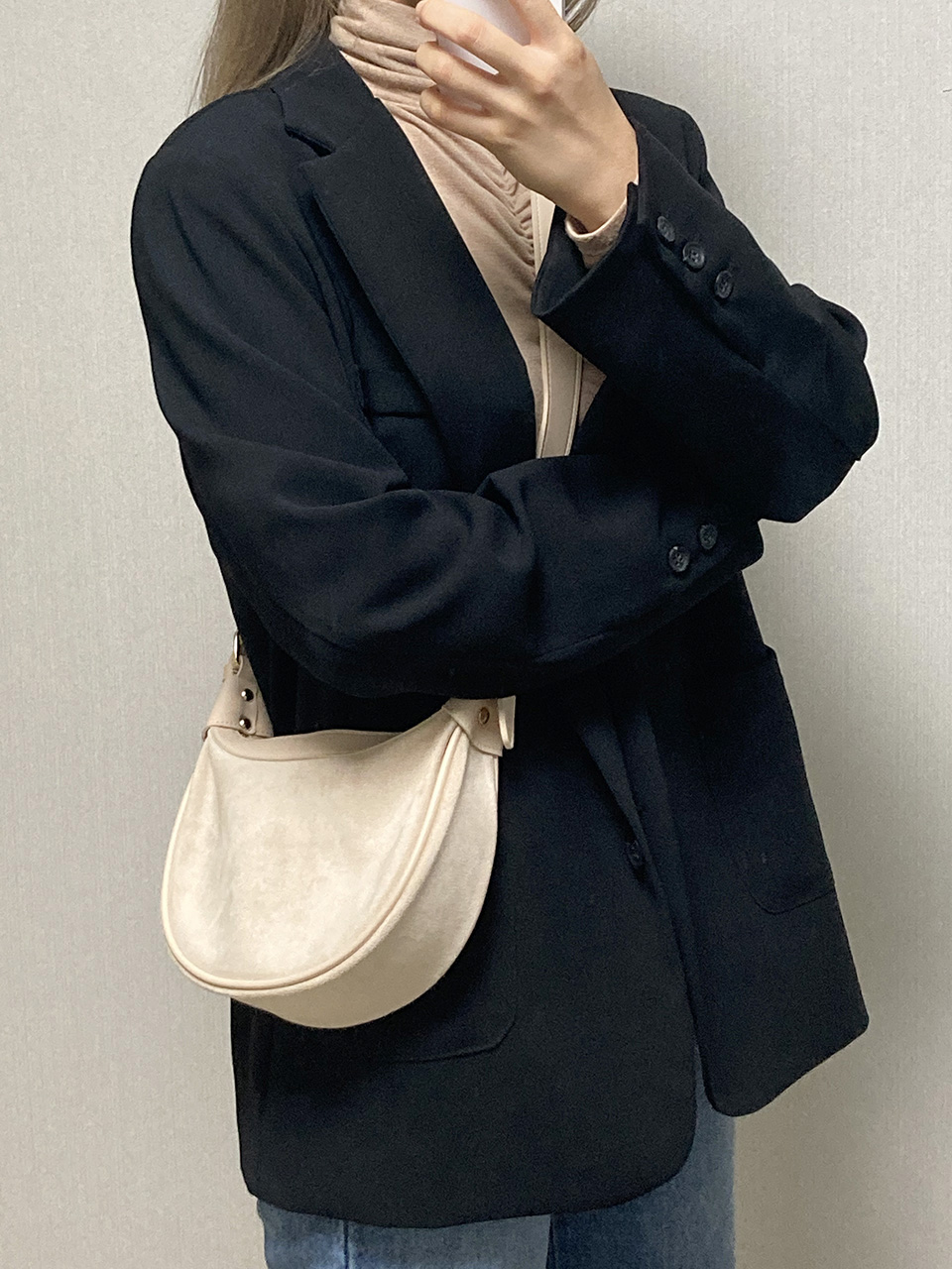 Suede Mini Two-Strap Shoulder Bag