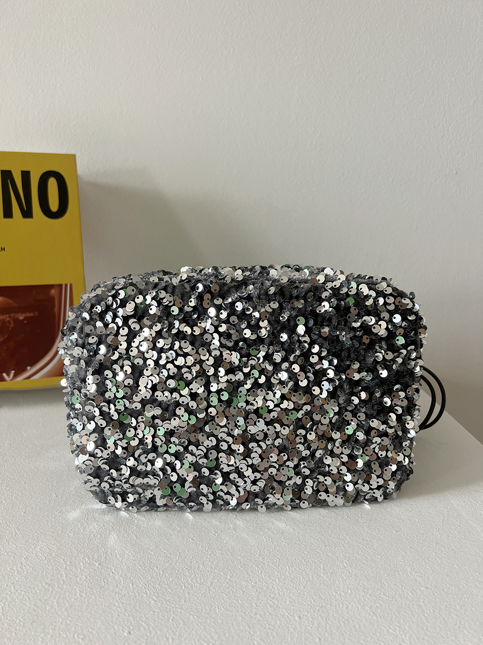 Bling Shirred Silver Mini Tote Bag