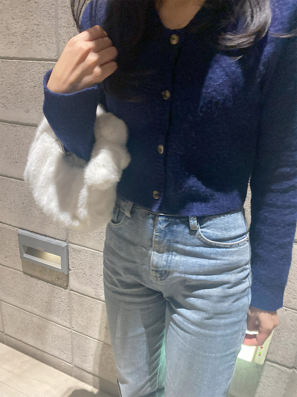 Suwanee Ribbon Fur Shirring Mini Tote Bag