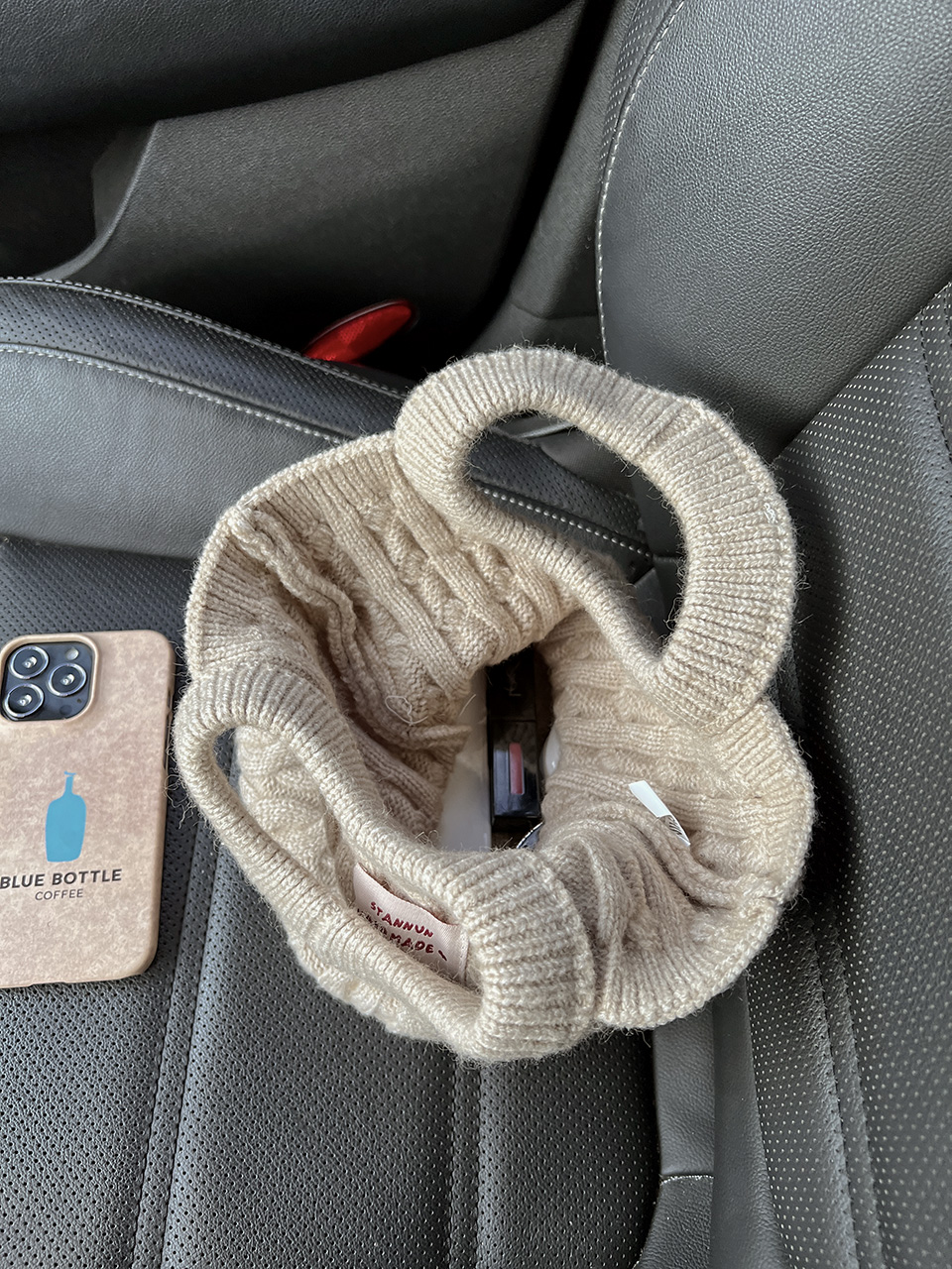 Knit twist crochet mini tote bag