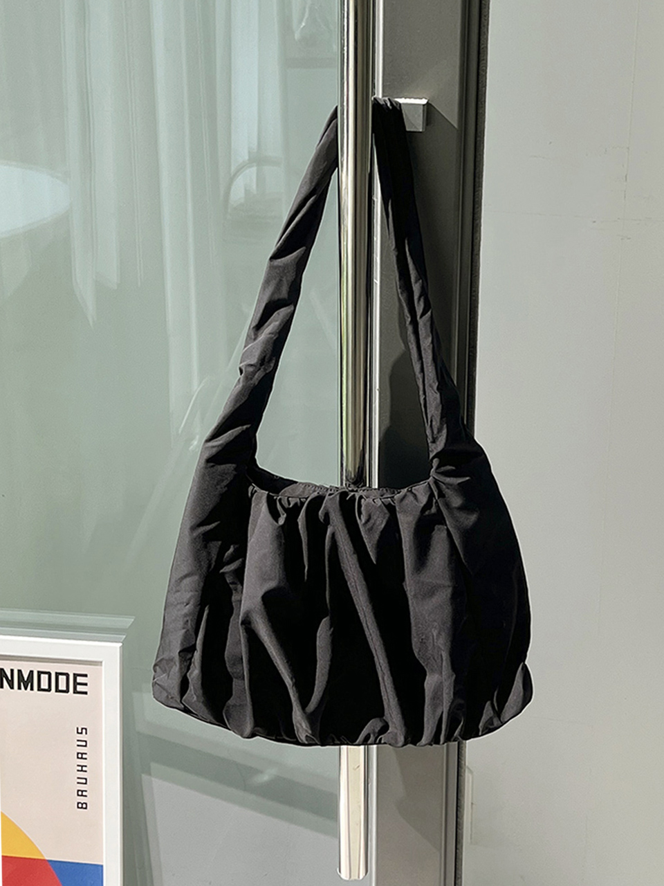 Shirring Daily Nylon Shoulder Bag