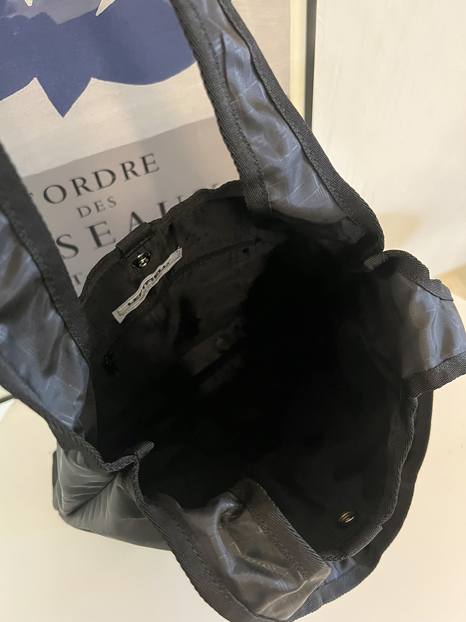 Button nylon shoulder eco bag