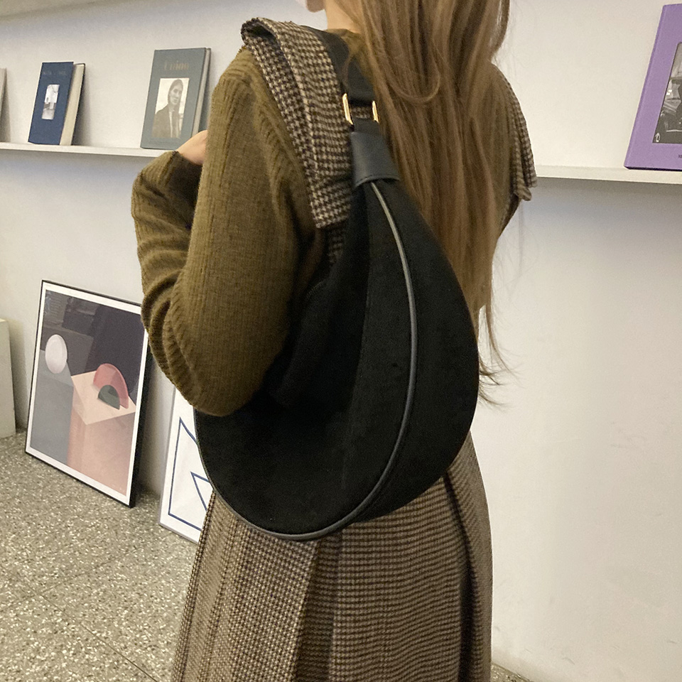Suede shoulder bag