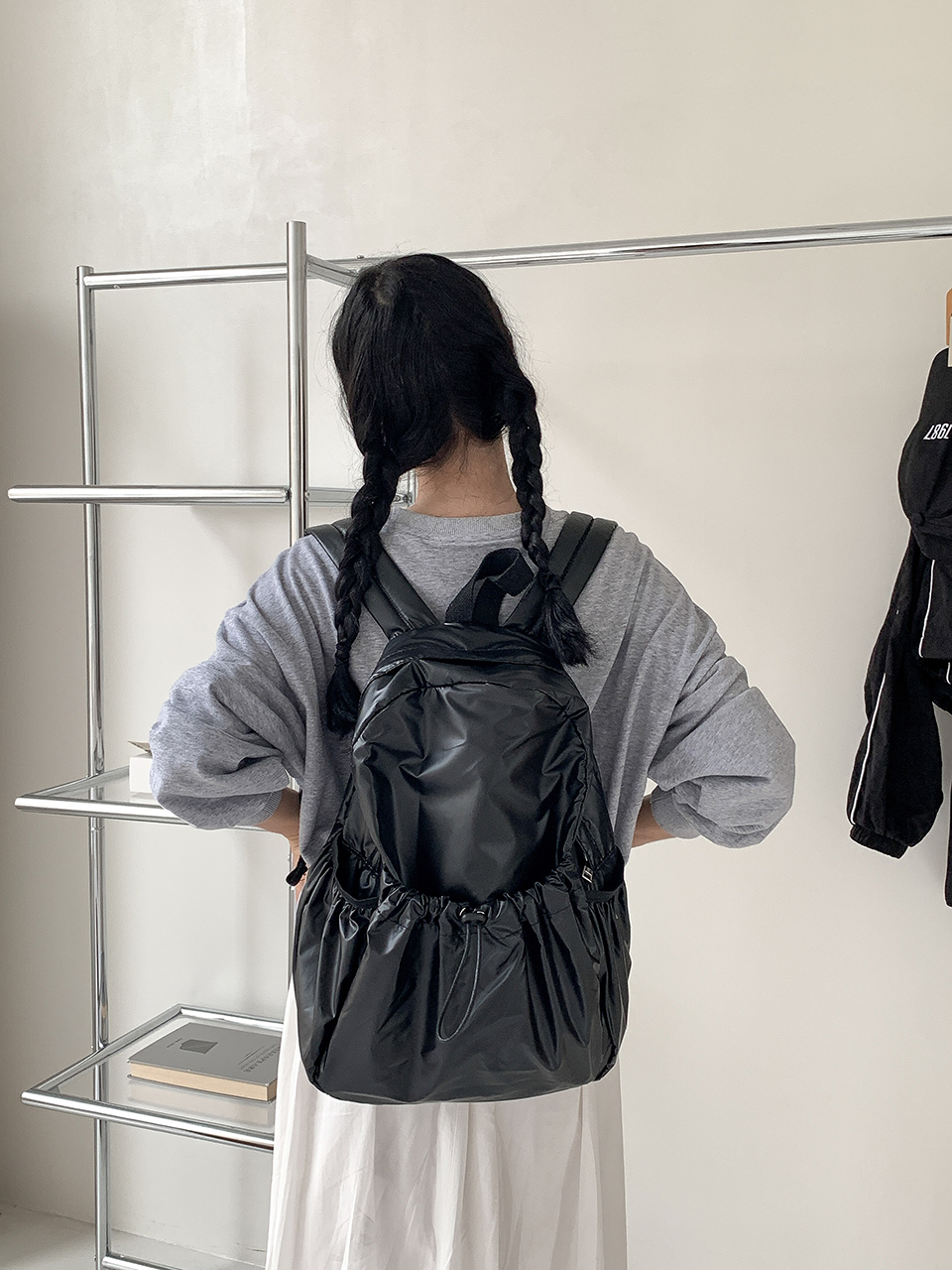 Croon Pocket Silver String Backpack Rucksack