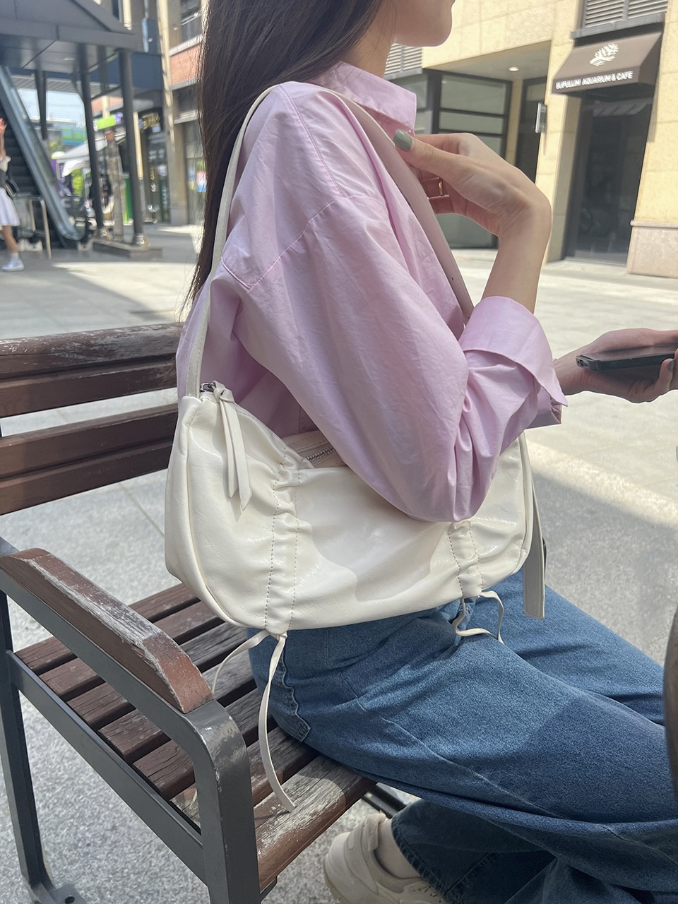 Ribbon Shirring Ballet Core Shoulder Bag (4 colors)