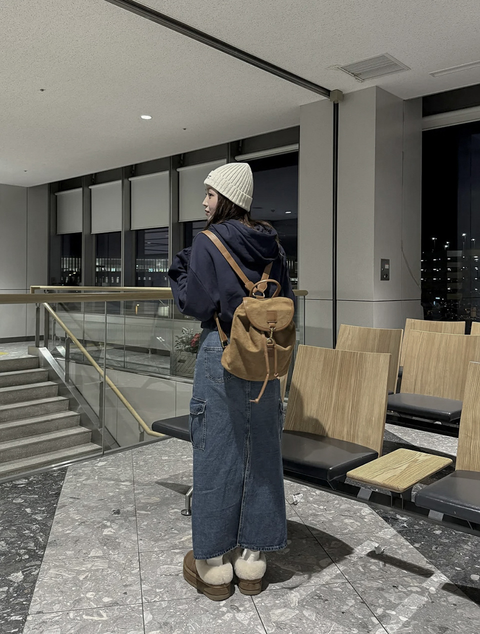 Suede String Buckle Bucket Bag/Backpack