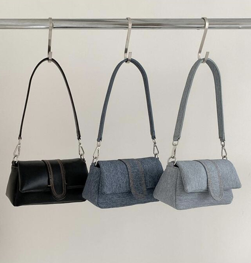 Denim Leather Mini Tote Bag (3 colors)