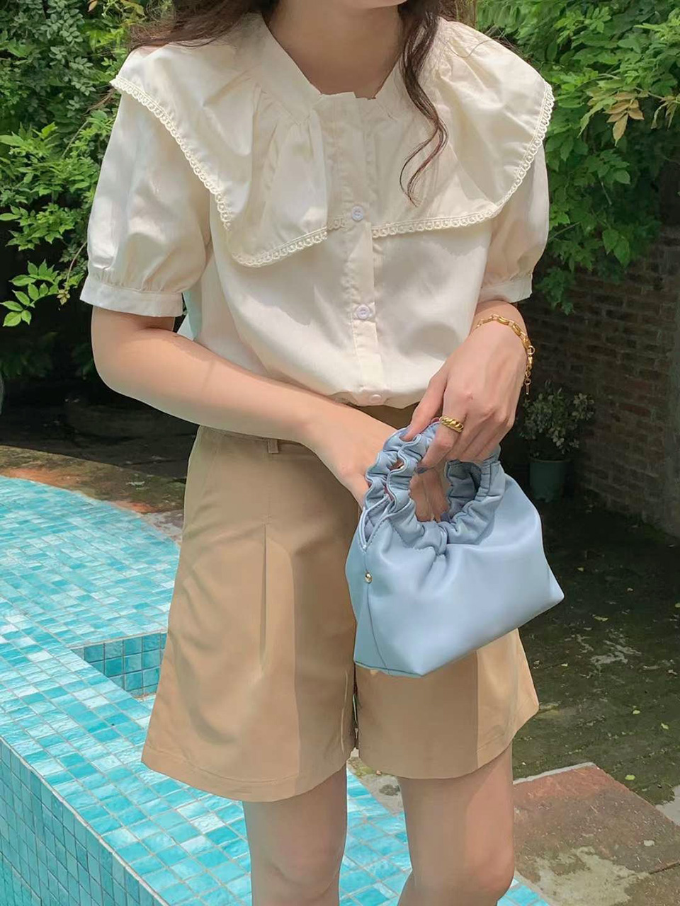 Andaz Shirred Mini Flame Chain Bag